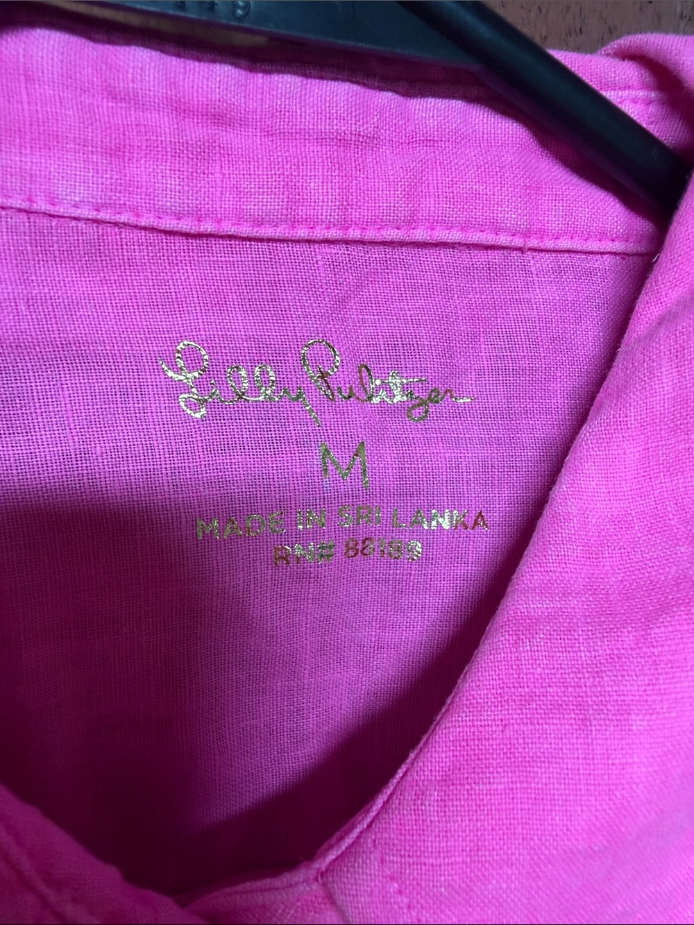 Lilly Pulitzer Vibrant Pink Linen Shirt - Picture 2 of 2